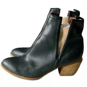 JEFFREY CAMPBELL Orwell Black Slip On Adjustable Ankle Booties Size 11